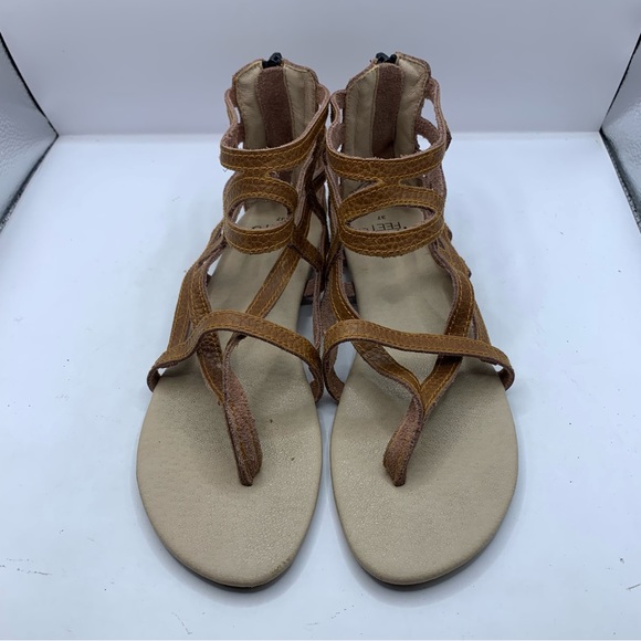 Monkey Feet USA MF Mommy Size 37 Brown Sandals Straps Gladiator New US 6-6.5 - Picture 2 of 6